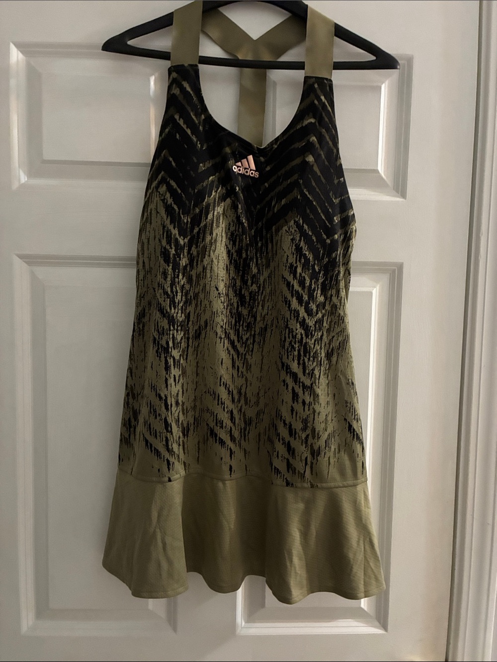 ADIDAS PRIME BLUE Y-DRESS, Olive Green and Black  Athletic Dress size Large! NWT